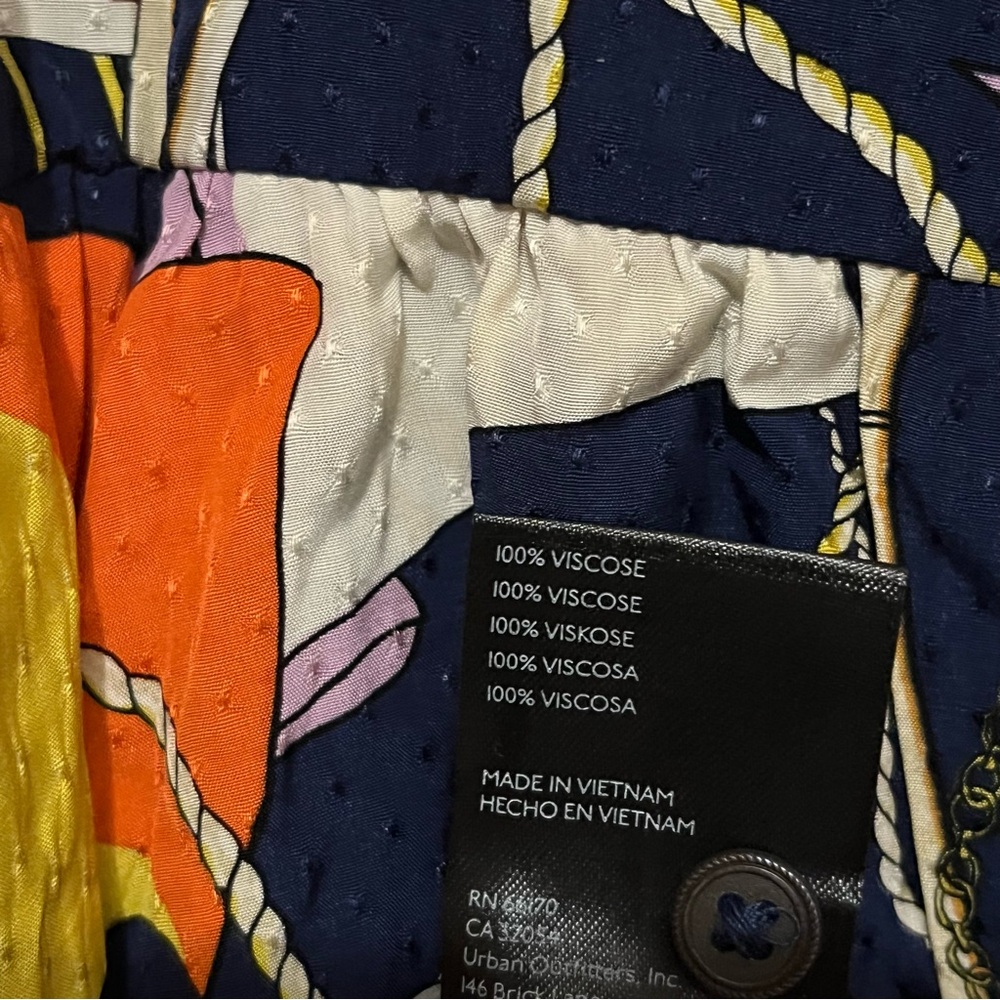 Anthropologie Maeve L Nautical Print Navy Multicolor Colorful  Mini Shirt Dress - Picture 8 of 11